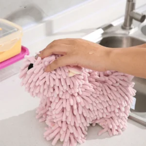 Alternative view of Puppy-Themed Chenille Hand Towel