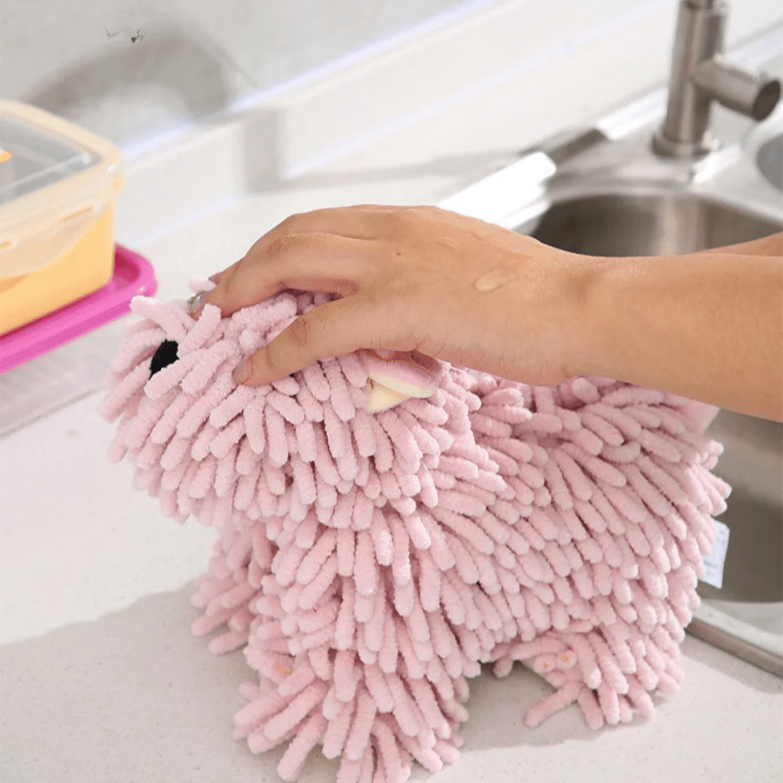 Puppy-Themed Chenille Hand Towel - Image 2