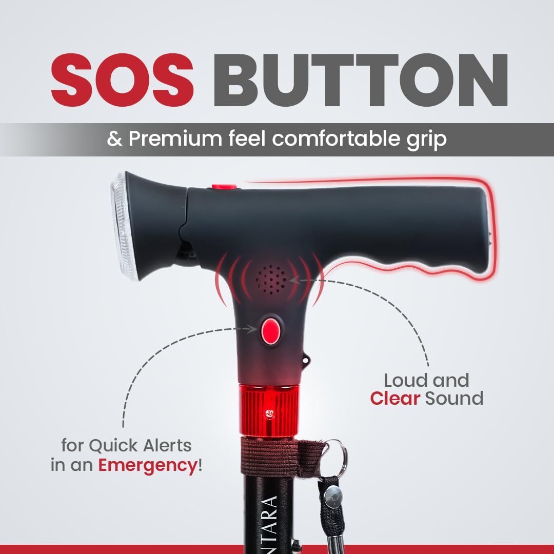 Smart Safety Stick! SOS Alarm Walking Cane - Image 3