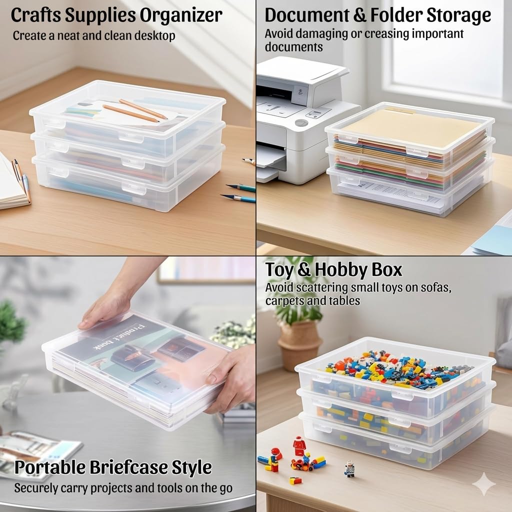 Transparent A4 Slim Document Protector Box - Image 5