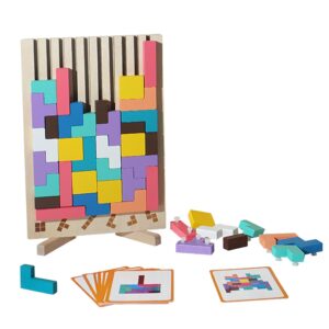 Alternative view of Montessori Wooden Blocks Puzzle Board