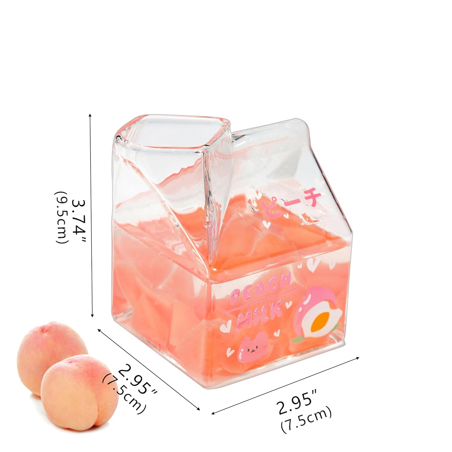 Kawaii Glass Milk Carton Pitcher - Image 2