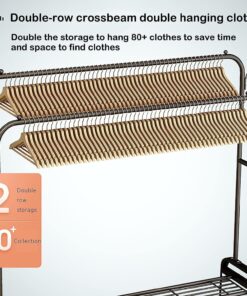 Alternative view of Heavy-Duty Double Rod Rolling Garment Rack