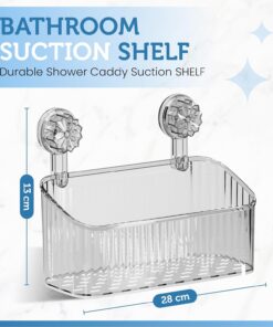Alternative view of No-Drill Acrylic Bathroom Shelf | Vacuum Suction Wall Organizer