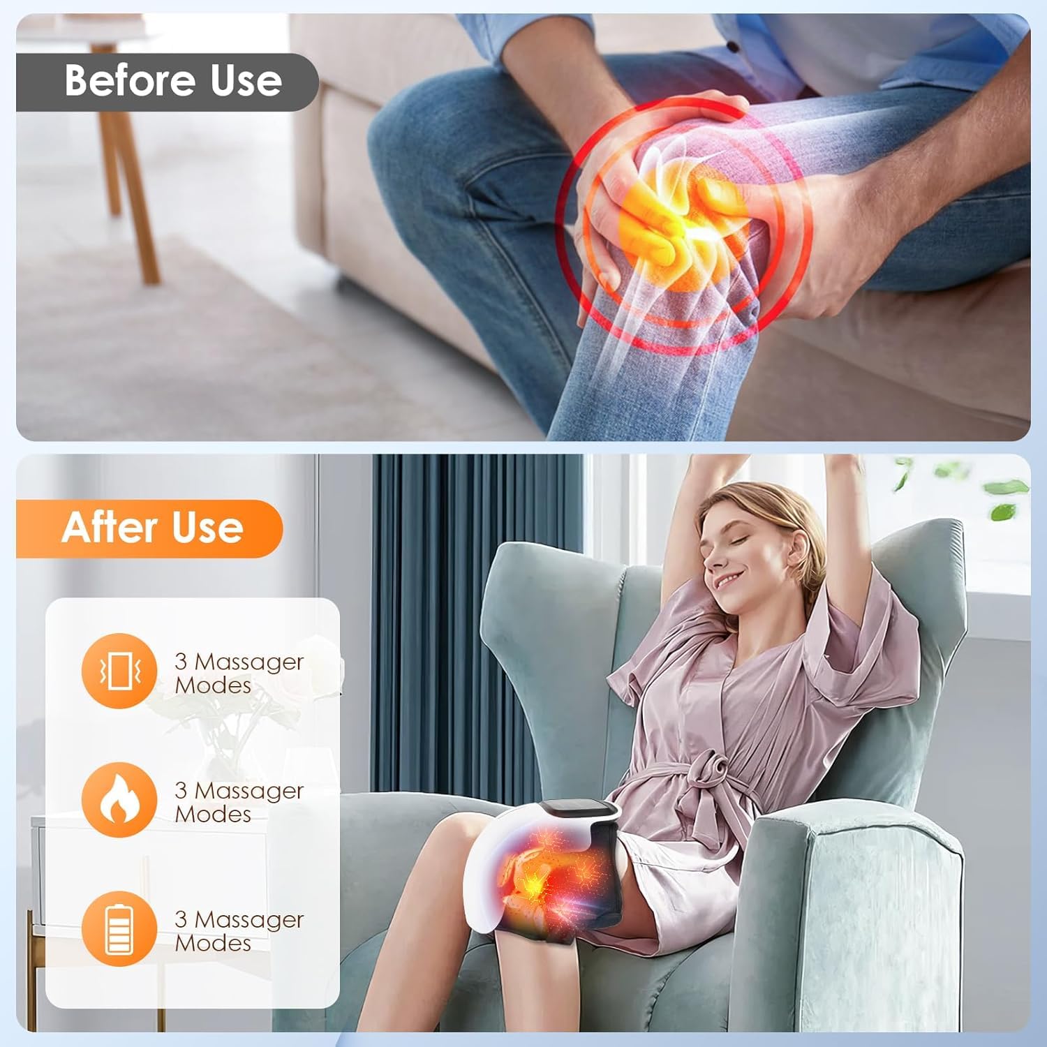 3-in-1 Infrared Heated Cordless Knee Massager - Image 3