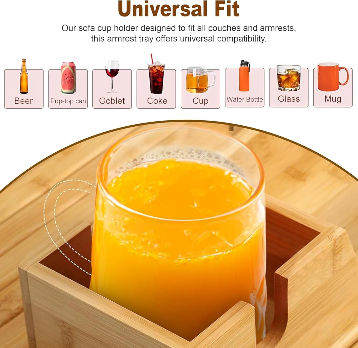 Flexible Wooden Sofa Armrest Tray - Image 4