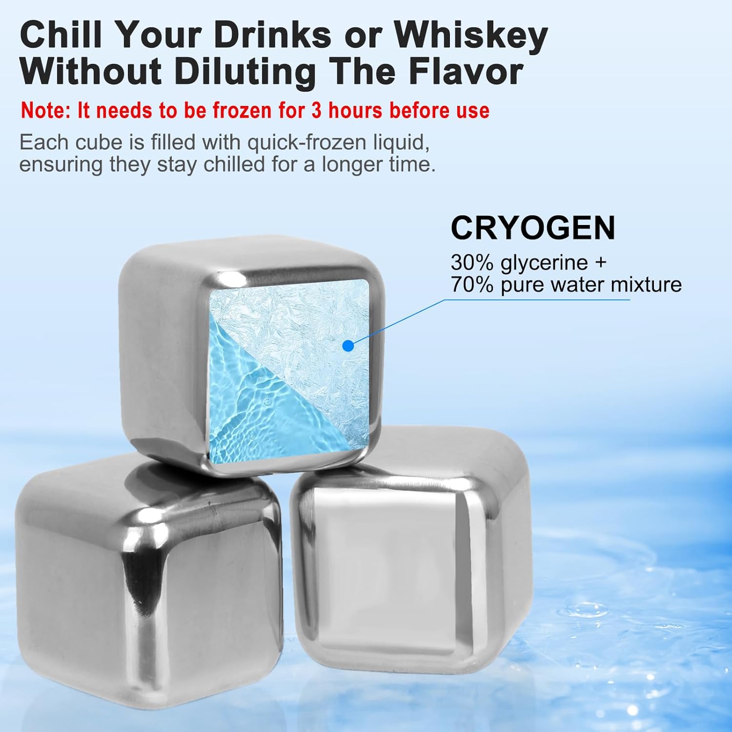 Reusable Stainless Steel Ice Cubes - Image 3