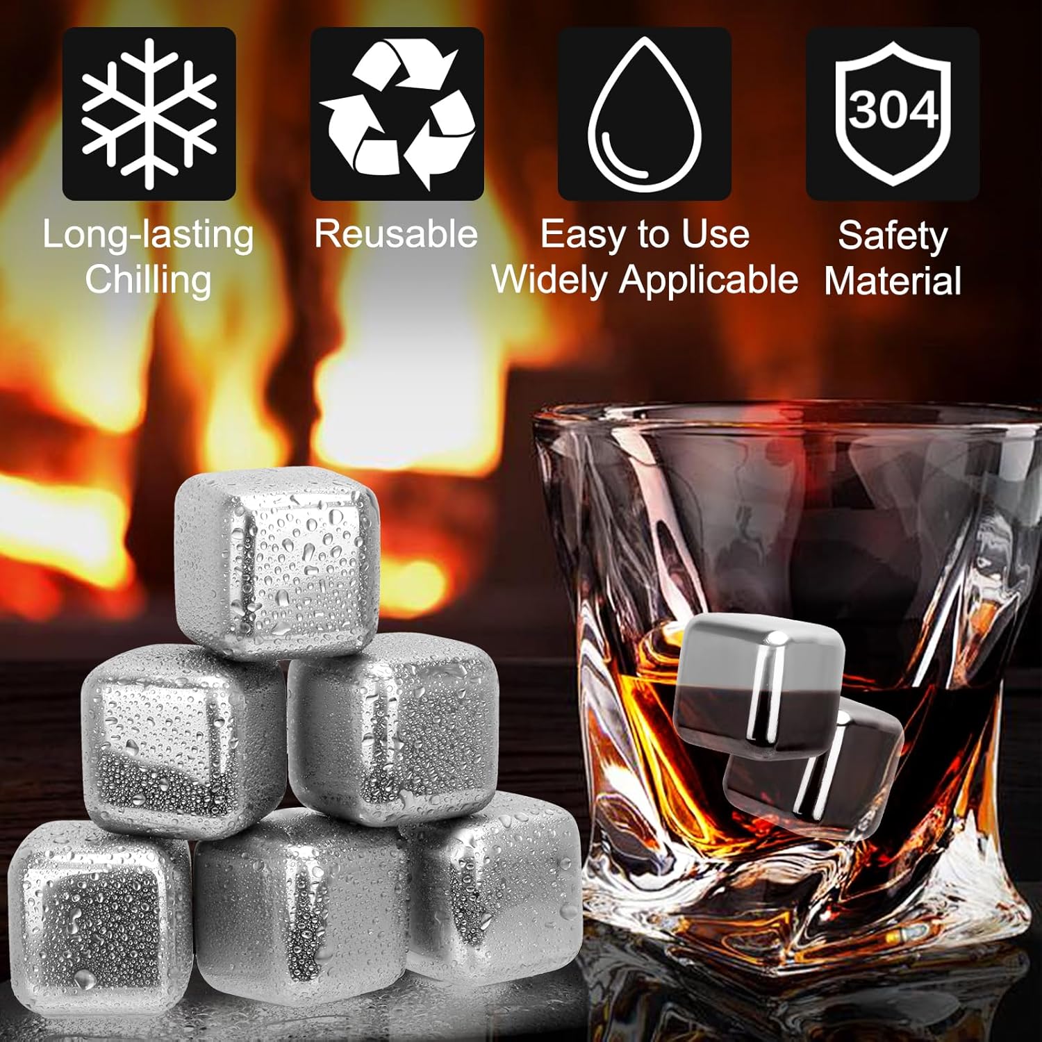 Reusable Stainless Steel Ice Cubes - Image 2
