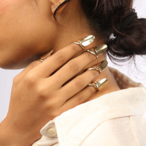 Gold‑Plated Adjustable Nail Rings