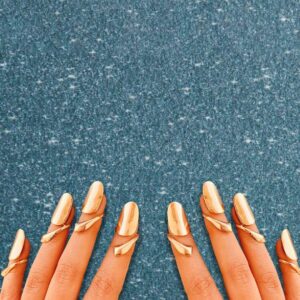 Alternative view of Gold‑Plated Adjustable Nail Rings