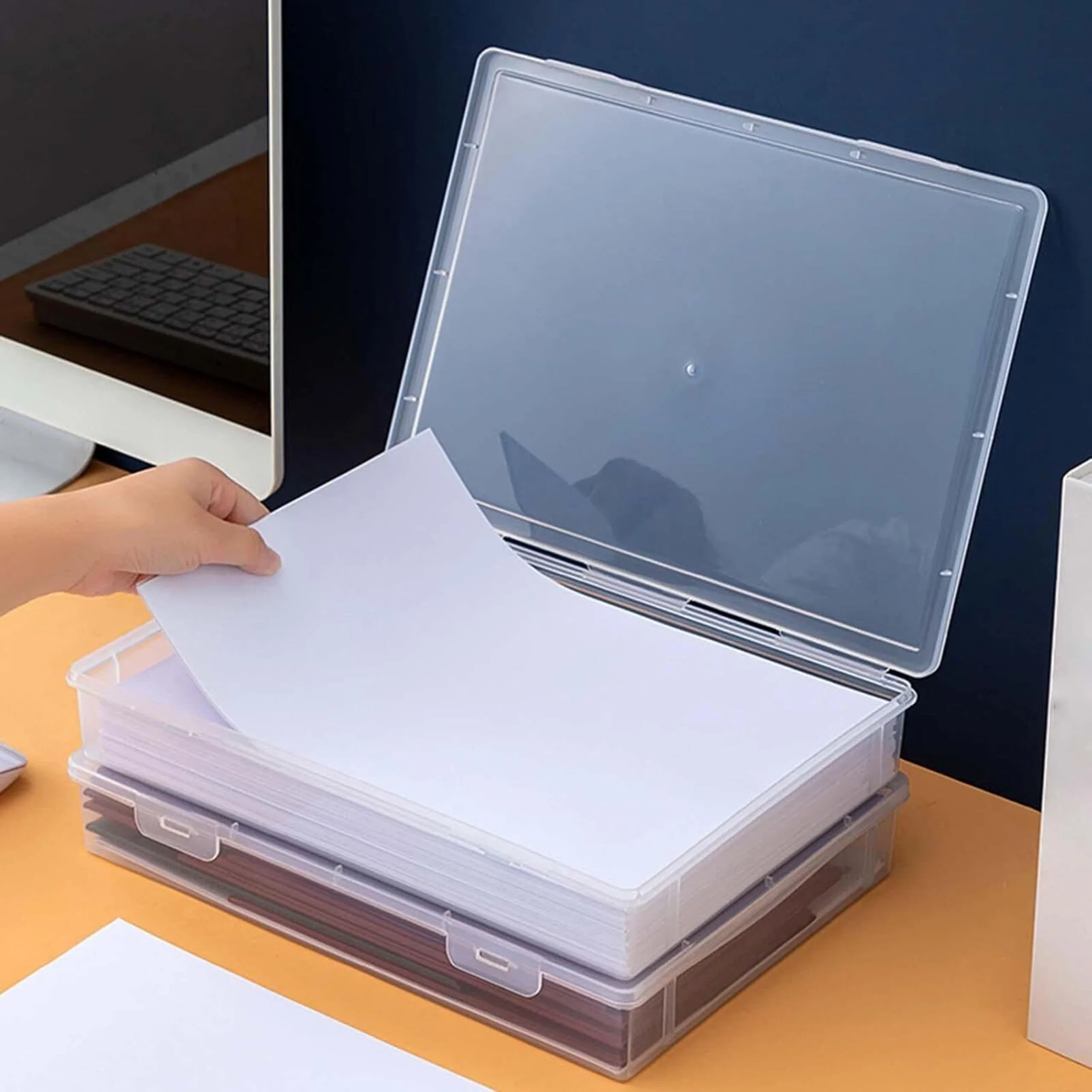 Transparent A4 Slim Document Protector Box - Image 2